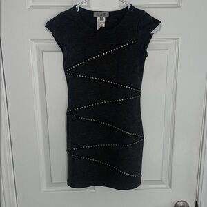 Eliza J Charcoal Studded Dress